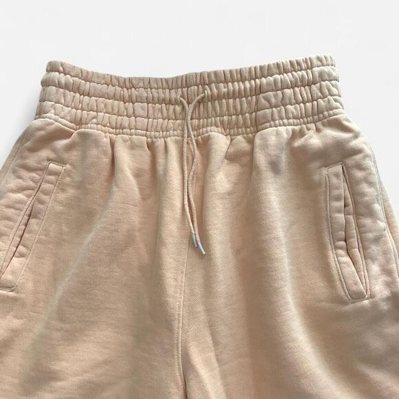 AGOLDE Noodle Peach Tan Boxer Sweat Shorts | Relaxed Fit, Wide Waist | Size XS - Picture 4 of 7